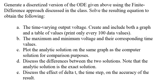 program to solve ODE equation in C++ 2